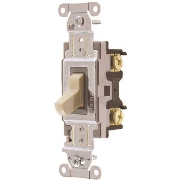 Hubbell Wiring Device-Kellems 15 Amp 3-Way Hubbell Commercial Specification Grade Toggle Switch, Ivory CS315I - main